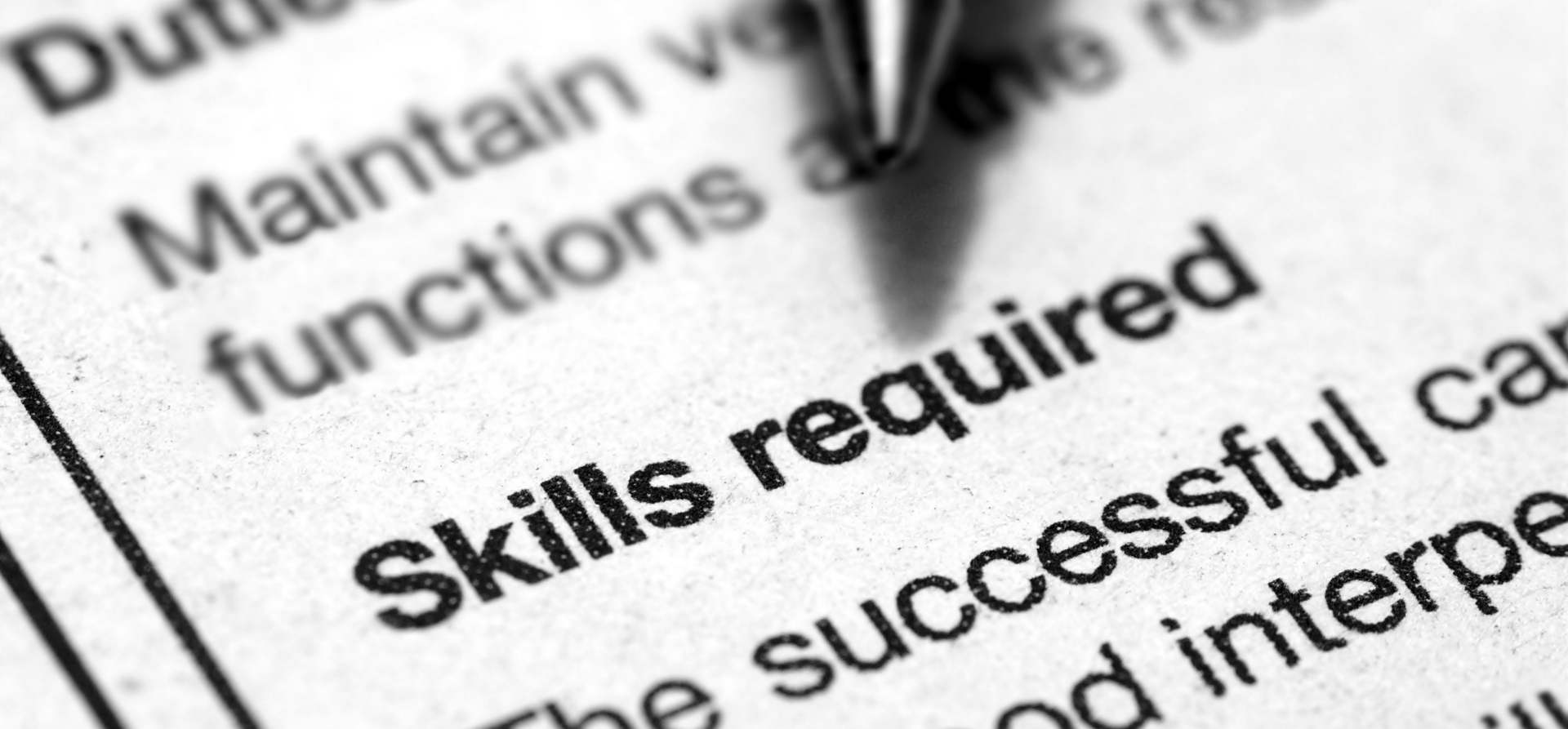 Skills requried for job